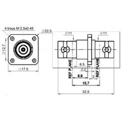 ADAPTATEUR BNC FEM./FEM. PLATINE 75 Ohms