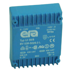 TRANSFO EXTRA-PLAT 2 x 0 /9 V - 39 Watts