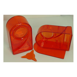 COFFRET PLASTIQUE ORANGE TRANSPARENT 5 P