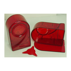 COFFRET PLASTIQUE ROUGE TRANSPARENT  5 P