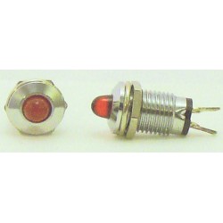 VOYANT LED 4mm ROUGE - CHROME 2PIECES