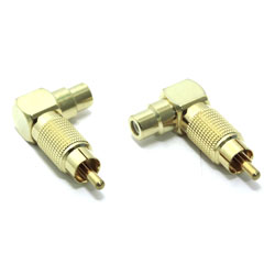 RACCORD RCA MALE COUDE > RCA FEM 9P