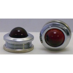 CABOCHON ROND CHROME VERRE ROUGE