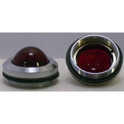 CABOCHON ROND CHROME VERRE ROUGE