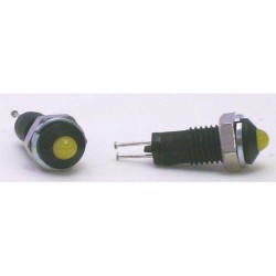 VOYANT LED 3mm JAUNE NOIR-- 2 PIECES